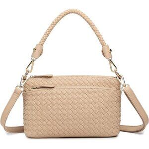 Vegan Leather Tote Bag With Adjustable Strap Khaki